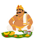 King Mahabali Onam Sadya Vector Illustration – Traditional Kerala Harvest Feast Vector Clipart