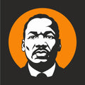 Minimalist Martin Luther King Jr. Orange Circle Portrait Graphic