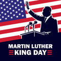 Martin Luther King Day Speech Silhouette Square Graphic Print