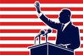 Martin Luther King Jr. Speech Silhouette with Red Stripes Background Graphic