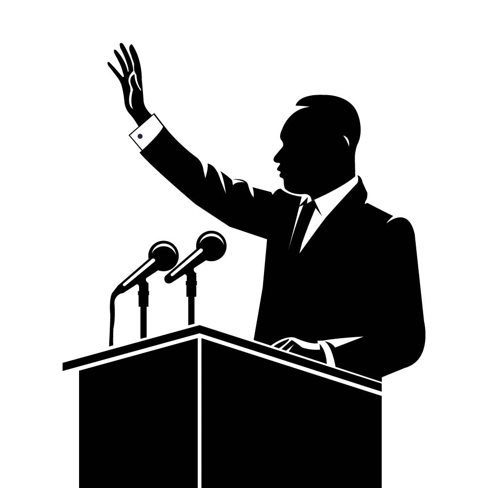 Martin Luther King Jr. Podium Speech Silhouette Vector